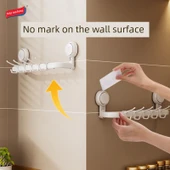 Taili Mutfak Rafı - 55cm - 8 Kancalı (2'li Paket) - Çivisiz Yapıştırıcı, Alüminyum Duvar Montajı - 4