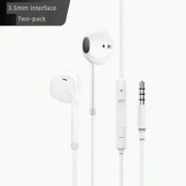 Mikrofonlu Kulak İçi Kulaklık - 3.5mm - Klasik Beyaz - İki - 1