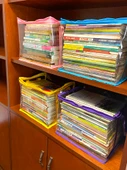PVC Kitap Saklama Kutusu - Kiraz Çiçeği Desenli - Büyük Boy (70-90 Kitap Kapasiteli) - 4