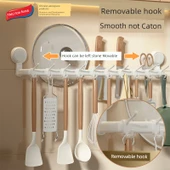 Taili Mutfak Rafı - 55cm - 8 Kancalı (2'li Paket) - Çivisiz Yapıştırıcı, Alüminyum Duvar Montajı - 3