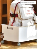 Hareketli Saklama Sepeti - Kapaklı ve Tekerlekli Geniş Kutu thumbnail 4