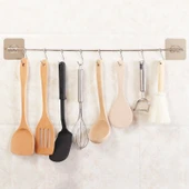 Yapışkanlı Mutfak Kancası - 40cm - 8 Kancalı - Kapaklı thumbnail 4