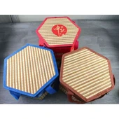Katlanabilir Bambu Dokuma Hediye Sepeti - Kahverengi Geniş Kenarlı Oval - 3