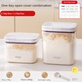 Gıda Sınıfı Kapaklı Un ve Pirinç Saklama Kabı - Kombinasyon 2, 1.5kg + 2.5kg thumbnail 1