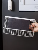 Manyetik Buzdolabı Organizer Rafı - Duvara Monte Mutfak Sepeti - Beyaz - Bölmeli - Küçük - 3