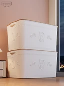 Kalınlaştırılmış Plastik Saklama Kutusu - Üç Adet Orta 60L (Üst Üste İstiflenebilir, Yerden Tasarruf) - 2