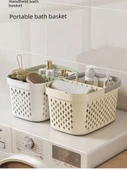 Öğrenci Yurdu Banyo Sepeti - Beyaz - Tekli [Genişletilmiş/Yeni İç Çamaşırı Sepeti] - 2