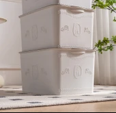 Kalınlaştırılmış Plastik Saklama Kutusu - Üç Adet Orta 60L (Üst Üste İstiflenebilir, Yerden Tasarruf) - 7