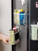 Manyetik Buzdolabı Organizer Rafı - Duvara Monte Mutfak Sepeti - Beyaz - Bölmeli - Küçük - 6