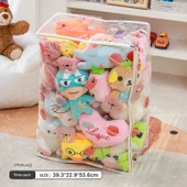 Çift Fermuarlı Çizgi Film Desenli Oyuncak Bebek Saklama Çantası - 3 Adet/Orta - 1