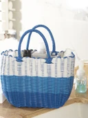 El Örgüsü Plastik Saklama Sepeti - Banyo/Meyve Sepeti - Pembe - Orta Boy - 5