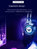 7.1 Surround USB Kablolu Oyuncu Kulaklığı - Beyaz USB Arabirim ve Klavye Mousepad - 4