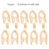 Katlanabilir Seyahat Tipi Elbise Askısı - İskandinav Desenli - 10'lu Paket [5 Klipsli + 5 Klipssiz] - 1