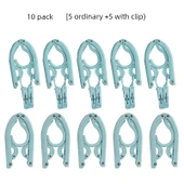 Katlanabilir Seyahat Tipi Elbise Askısı - İskandinav Mavi - 10'lu Paket [5 Klipsli + 5 Klipssiz] thumbnail 1