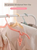 Katlanabilir Seyahat Tipi Elbise Askısı - Pembe - 10'lu Paket [Klipsli] - 2