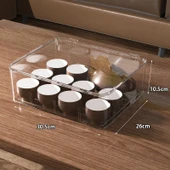 Tek Katlı Çay Seti Saklama Kutusu - Toz Geçirmez Kapaklı - 1