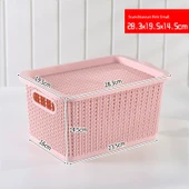 İskandinav Tarzı Pembe Küçük Boy Plastik Saklama Kutusu - 2113 - 1