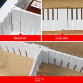 Ayarlanabilir Çekmece Bölme Düzenleyici - C Tipi 2 Adet [50.5*9cm] 4 Sabit Tokalı thumbnail 5