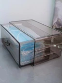 Akrilik Saklama Kutusu - Toz Geçirmez Çekmeceli Organizer - Şeffaf Gri 6401 Çekmeceli thumbnail 3