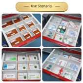 Ayarlanabilir Çekmece Bölme Düzenleyici - C Tipi 2 Adet [50.5*9cm] 4 Sabit Tokalı thumbnail 4