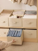 Katlanabilir Oxford Kumaş Saklama Kutusu - Bej Beyaz 35L - 6