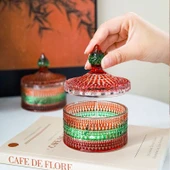 Etnik Desenli Kristal Cam Saklama Kavanozu - Yurt + Kabak Hediye Kutusu - 5