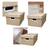 Süper Sert Saklama Kutusu - Ofis Dosya, Giysi, Ayakkabı Kolisi - 35x30x21cm 22L thumbnail 3