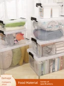 Şeffaf Kapaklı Plastik Saklama Kutusu - 100 Litre - 64x44x40 cm - 2