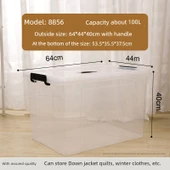 Şeffaf Kapaklı Plastik Saklama Kutusu - 100 Litre - 64x44x40 cm - 1
