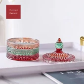 Etnik Desenli Kristal Cam Saklama Kavanozu - Yurt + Kabak Hediye Kutusu - 9