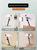 Yatak Başı Projektör Braketi - Geniş Çelik Taban + Standart Pan/Tilt + Teleskopik Çubuk - 4