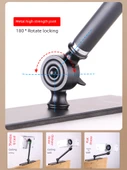 Yatak Başı Projektör Braketi - Geniş Çelik Taban + Standart Pan/Tilt + Teleskopik Çubuk - 3