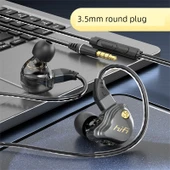 3.5mm Siyah Dört Bobinli HiFi Bass Kablolu Oyuncu Kulaklığı - 1
