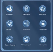 Bluetooth 5.0 Kulaklık - Parlak Siyah, Kulak İçi, 9D Ses, 200 Saat Pil - 6