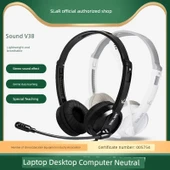 Salar V38 Beyaz Mavi Kablolu Oyuncu Kulaklığı - USB Fiş - 2