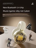 Klipsli Bluetooth 5.4 Kablosuz Gürültü Önleyici Kulaklık - Bahar Kayısı Rengi HD Ses - 5