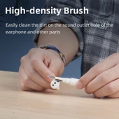 Bluetooth Kulaklık Temizleme Kalemi ve Fırça Seti - Beyaz/Gri - 5