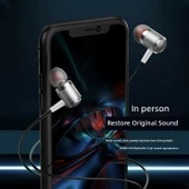 Metal Subwoofer Kulak İçi Mikrofonlu Kulaklık - Gümüş (Poşetli) thumbnail 4