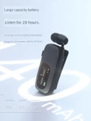 Bluetooth 5.4 Tek Kulaklık - Beyaz Mavi - 10 Saatlik Gürültü Önleme thumbnail 4