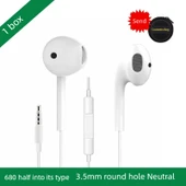 3.5mm Evrensel Kulak İçi Kulaklık - 680 Adet Yarım Kulak Tek Kutu + Makyaj Çantası - 1