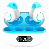 Kemik İletimli Bluetooth 5.0 Kulaklık - Beyaz Mavi - 1