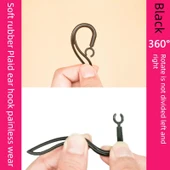 Bluetooth Kulaklık Kancası - Şeffaf 8mm 5 Adet + 2 Beyaz Başlık + Makyaj Çantası - 5