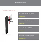 Bluetooth Kulaklık Kancası - Siyah 7mm 5 Adet + 2 Siyah Başlık + Makyaj Çantası - 4
