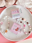 Apple AirPods Pro 2. Nesil için Liçi Desenli Deri Kulaklık Kılıfı - Seni Seviyorum Ayı + Asma Zinciri thumbnail 3