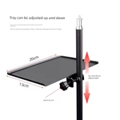 Ses Kartı Metal Saklama Rafı Mikrofon Standı - Büyük Boy Tepsi + 65cm Mikrofon Çubuğu - 3