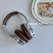 Retro Bluetooth 5.3 Kulaklık - Gümüş Kahverengi - Gelişmiş Gürültü Önleme - 10