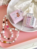 Apple AirPods Pro 2. Nesil için Liçi Desenli Deri Kulaklık Kılıfı - Seni Seviyorum Ayı + Asma Zinciri thumbnail 6