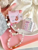 Apple AirPods Pro 2. Nesil için Liçi Desenli Deri Kulaklık Kılıfı - Seni Seviyorum Ayı + Asma Zinciri thumbnail 4