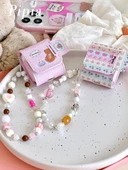 Apple AirPods Pro 2. Nesil için Liçi Desenli Deri Kulaklık Kılıfı - Seni Seviyorum Ayı + Asma Zinciri thumbnail 5