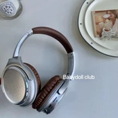 Retro Bluetooth 5.3 Kulaklık - Gümüş Kahverengi - Gelişmiş Gürültü Önleme - 7